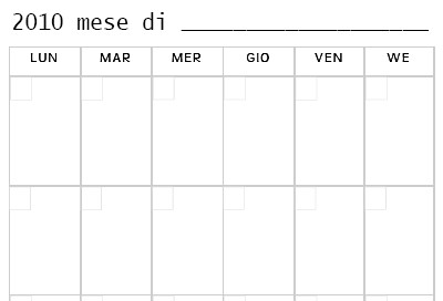 Planning mensile da stampare